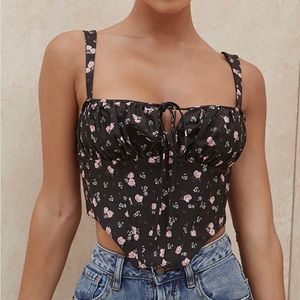 Black Floral Corset